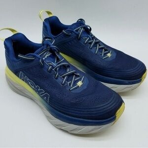 Hoka One One Bondi 6 Women's Size 8.5 Running Shoes Ensign Blue Lime
.